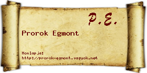 Prorok Egmont névjegykártya